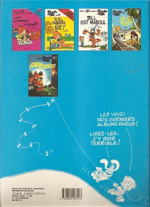 Verso de l'album Boule & Bill Tome 9 Une vie de chien !
