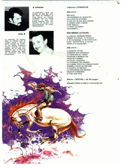 Verso de l'album Comanche Tome 3 Les loups du Wyoming