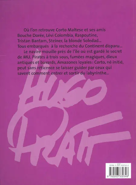 Verso de l'album Corto Maltese Tome 10 Mû