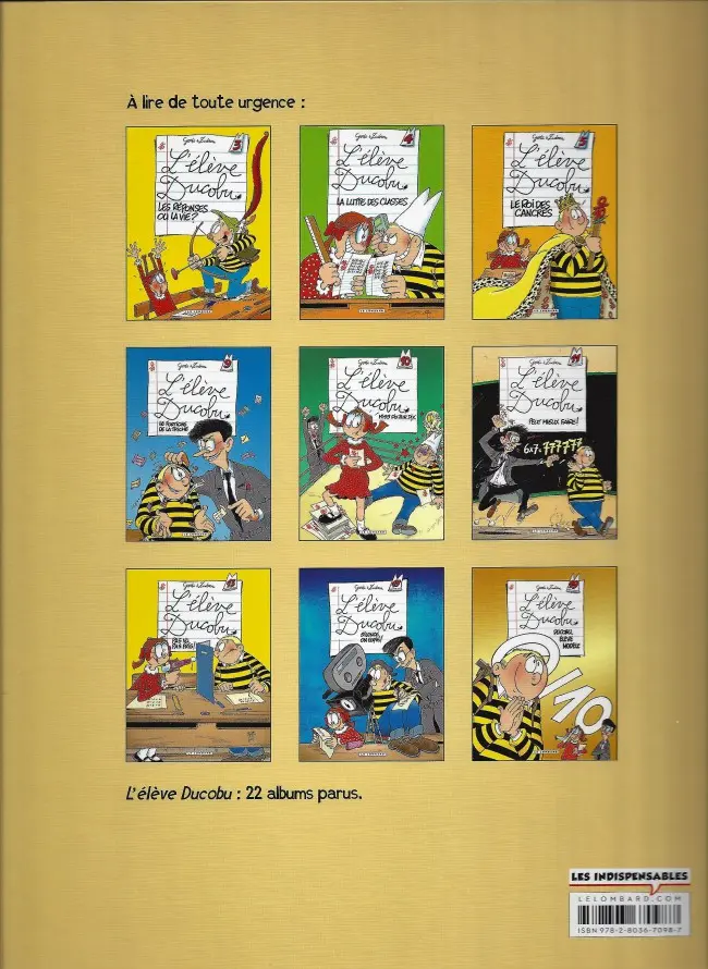 Verso de l'album L'Élève Ducobu Tome 8 Punis pour le meilleur et pour le pire