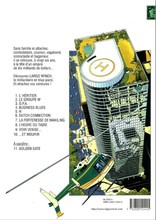 Verso de l'album Largo Winch Tome 8 L'heure du tigre