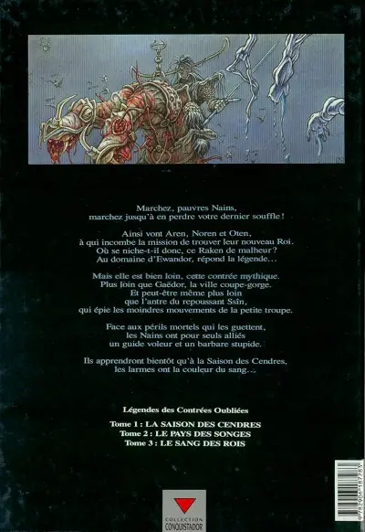 Verso de l'album Légendes des contrées oubliées Tome 1 La Saison des Cendres