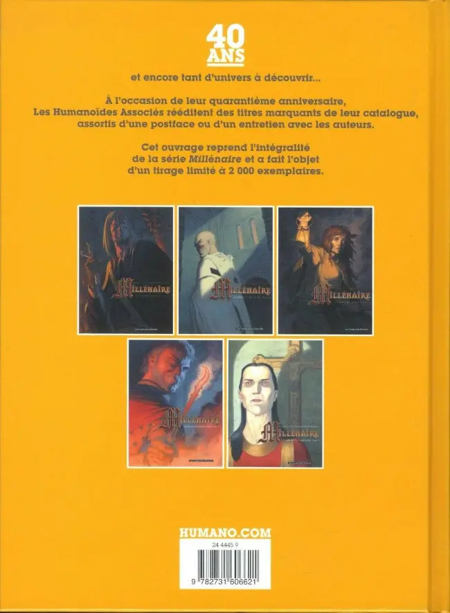 Verso de l'album Millénaire Intégrale - Premier cycle