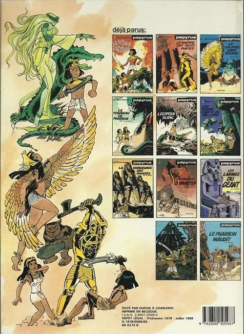 Verso de l'album Papyrus Tome 1 La momie engloutie
