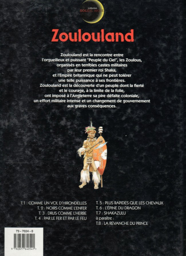 Verso de l'album Zoulouland Tome 3 Drus comme l'herbe