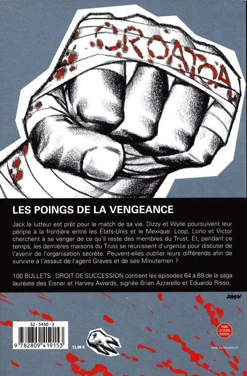 Verso de l'album 100 Bullets Tome 13 Droit de succession