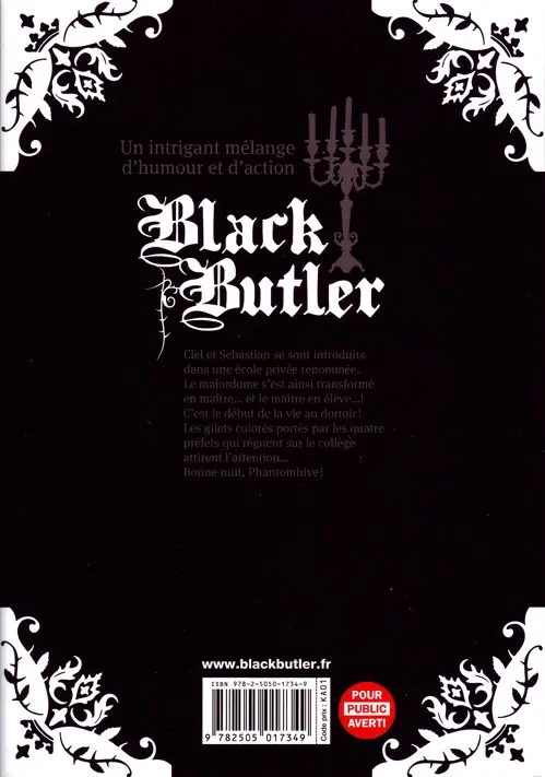 Verso de l'album Black Butler 15 Black Jockey