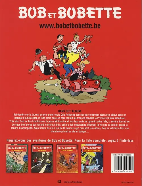Verso de l'album Bob et Bobette Tome 319 Bob le gavroche