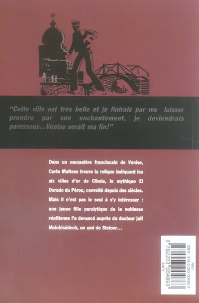 Verso de l'album Corto Tome 14 L'ange à la fenêtre d'Orient