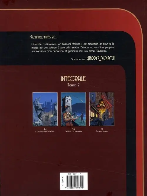 Verso de l'album Harry Dickson Intégrale Tome 2