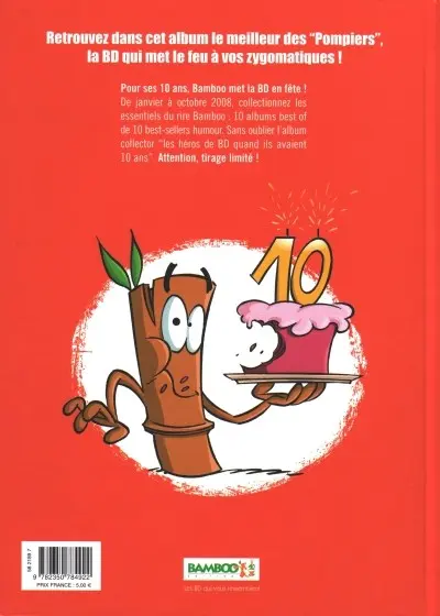 Verso de l'album Les Pompiers Best Of 10 ans Bamboo
