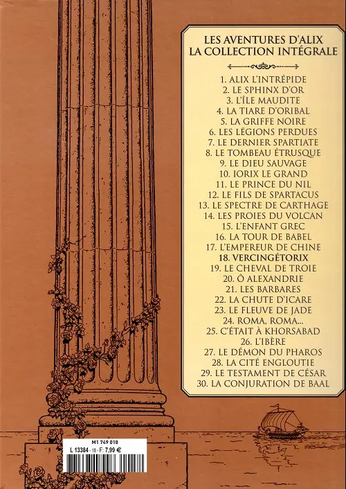 Verso de l'album Alix La collection Tome 18 Vercingétorix