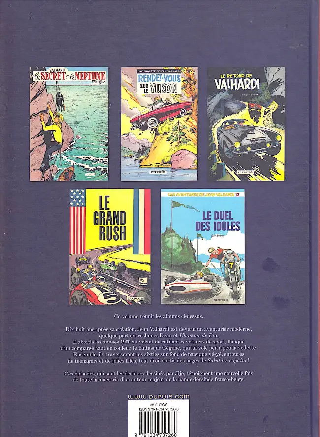 Verso de l'album Valhardi L'intégrale Tome 5 L'intégrale 1959-1965