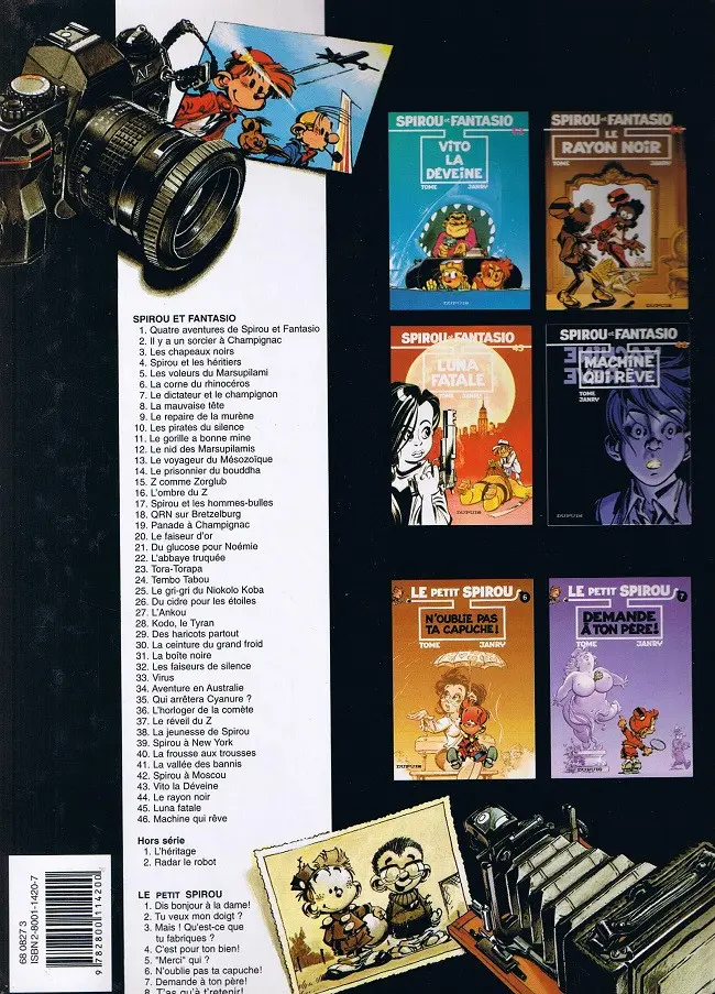 Verso de l'album Spirou et Fantasio Tome 38 La jeunesse de Spirou