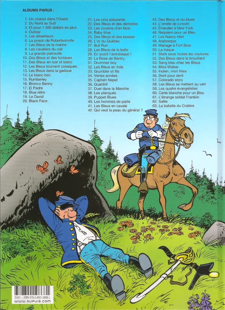 Verso de l'album Les Tuniques Bleues Tome 11 Des bleus en noir et blanc
