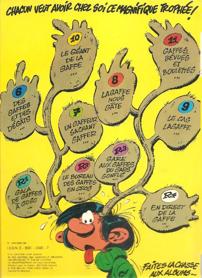 Verso de l'album Gaston Tome 12 Le Gang des gaffeurs