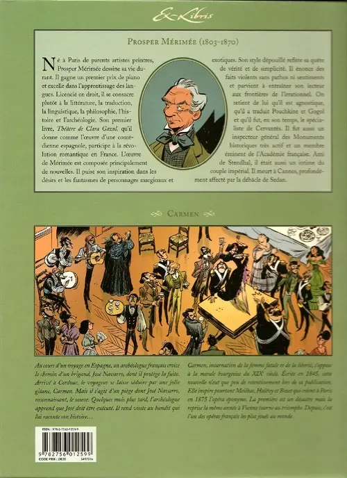 Verso de l'album Carmen Carmen, de Prosper Mérimée