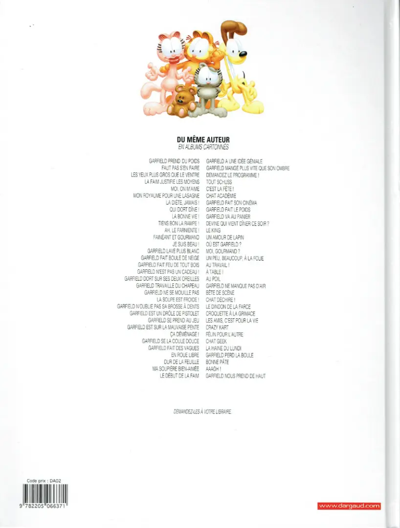 Verso de l'album Garfield Tome 46 Moi, gourmand ?