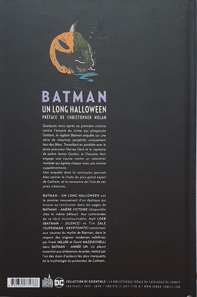 Verso de l'album Batman : Un long Halloween
