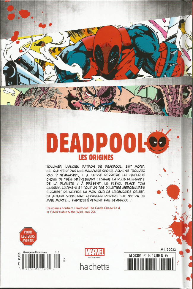 Verso de l'album Deadpool - La collection qui tue Tome 22 Les origines