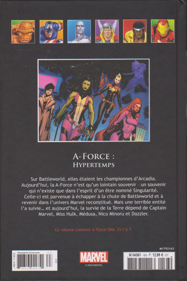 Verso de l'album Marvel Comics - La collection de référence Tome 163 A-Force : Hypertemps