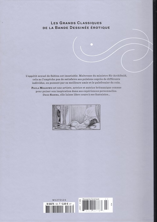Verso de l'album Les Grands Classiques de la Bande Dessinée Érotique - La Collection Tome 123 Sabina