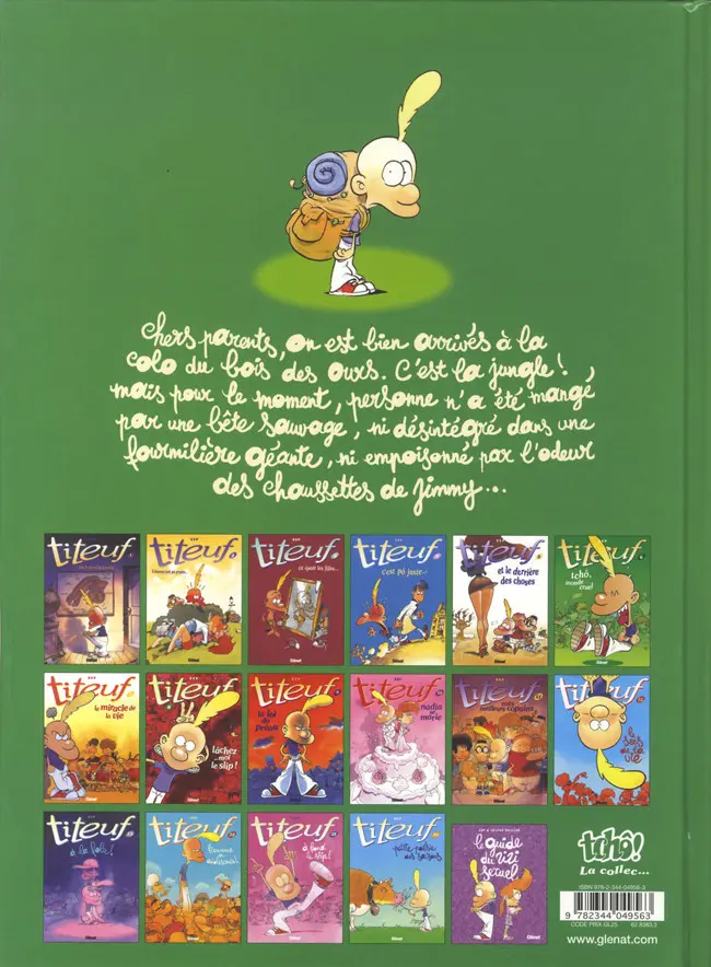 Verso de l'album Titeuf Tome 17 La grande aventure