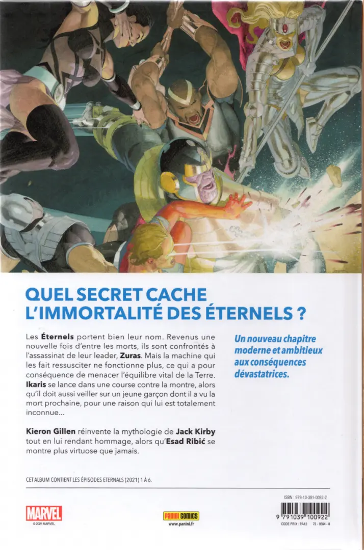 Verso de l'album Les Éternels Tome 1 Seule la mort est éternelle