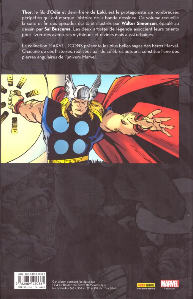 Verso de l'album Thor Tome 2