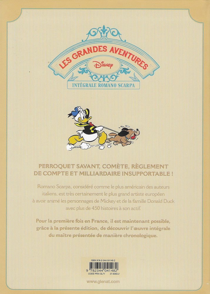 Verso de l'album Les Grandes aventures Disney Tome 7 1962 : Le perroquet savant et autres histoires