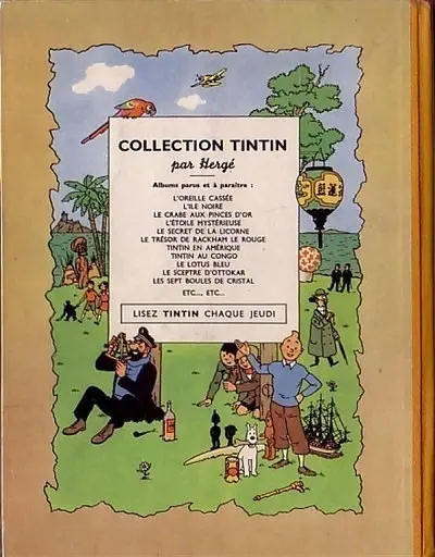 Verso de l'album Tintin Tome 11 Le secret de la Licorne