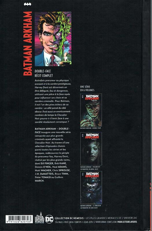 Verso de l'album Batman Arkham 1 Double-Face