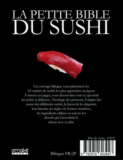 Verso de l'album La petite bible du sushi