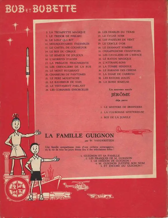 Verso de l'album Bob et Bobette Tome 13 Le Castel de Cognedur