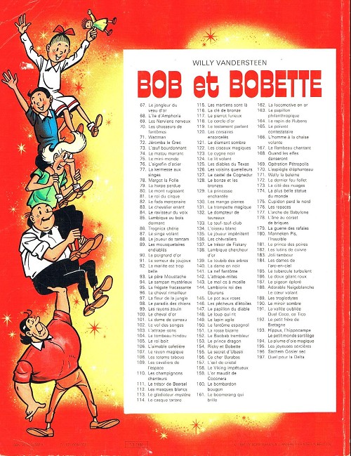 Verso de l'album Bob et Bobette Tome 79 La harpe perdue