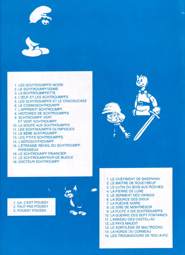 Verso de l'album Les Schtroumpfs Tome 1 Les Schtroumpfs noirs
