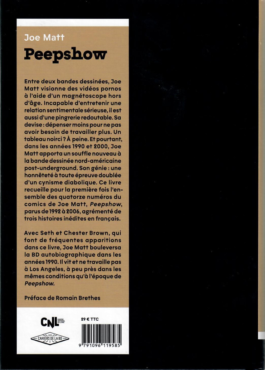 Verso de l'album Peepshow