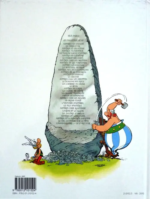 Verso de l'album Astérix Tome 20 Astérix en Corse