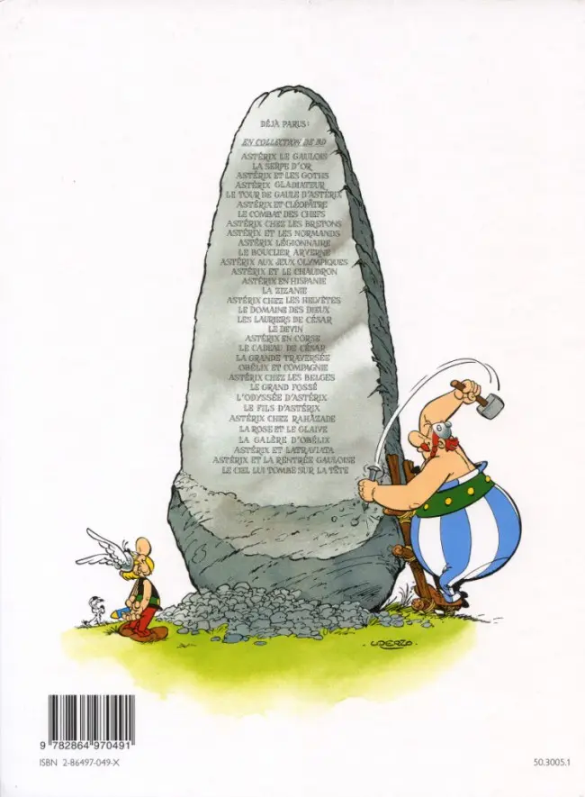 Verso de l'album Astérix L'Album du film Le Coup du menhir