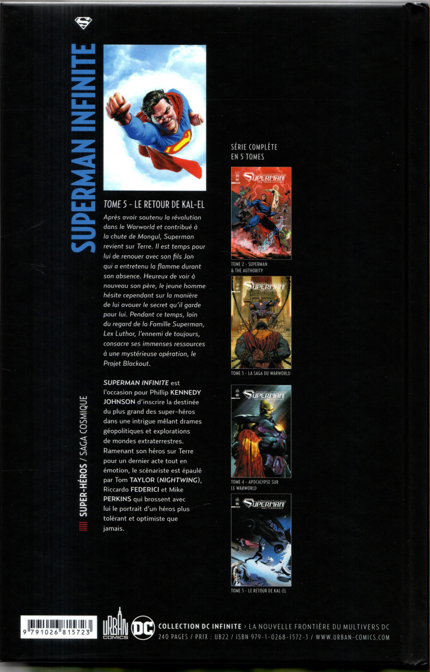 Verso de l'album Superman Infinite Tome 5 Le retour de Kal-El