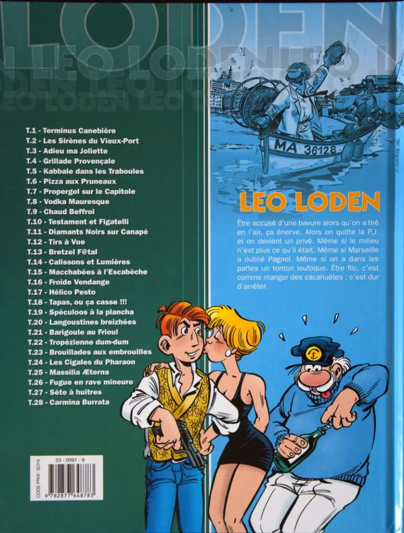 Verso de l'album Léo Loden Tome 10 Testament et Figatelli