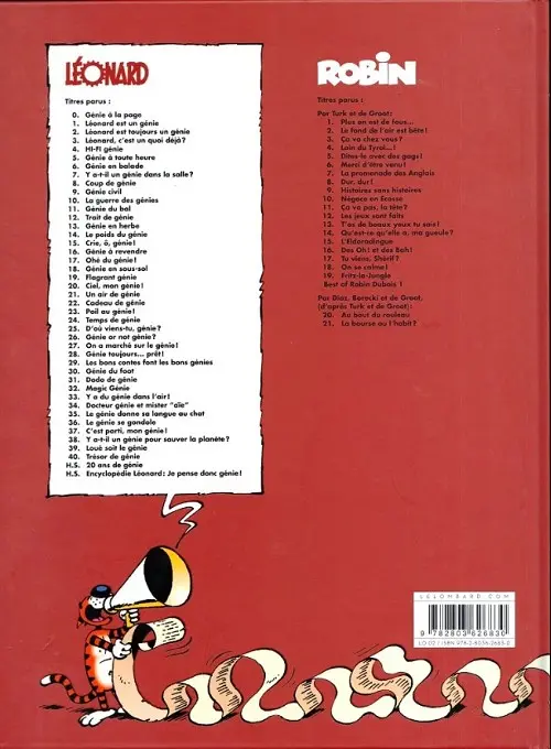 Verso de l'album Léonard Tome 40 Trésor de génie