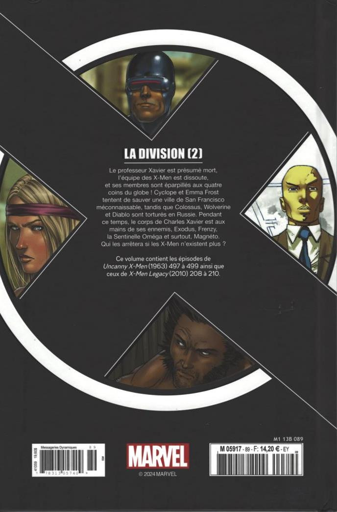 Verso de l'album X-Men - La Collection Mutante Tome 89 La Division