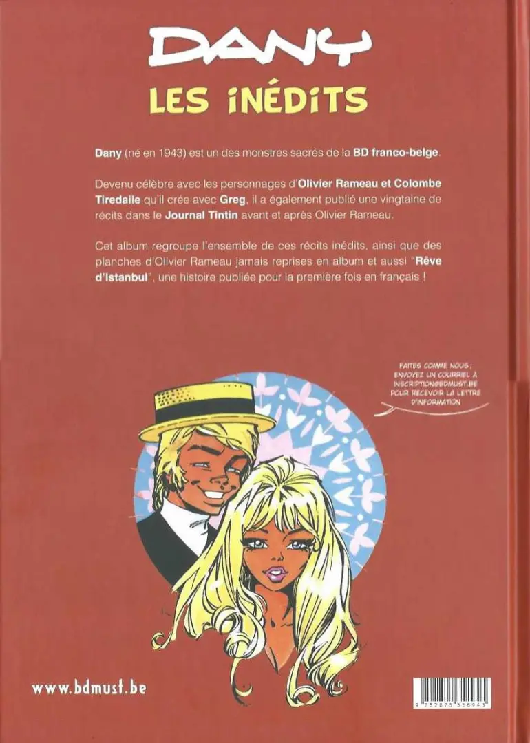 Verso de l'album Les inédits de Dany 1