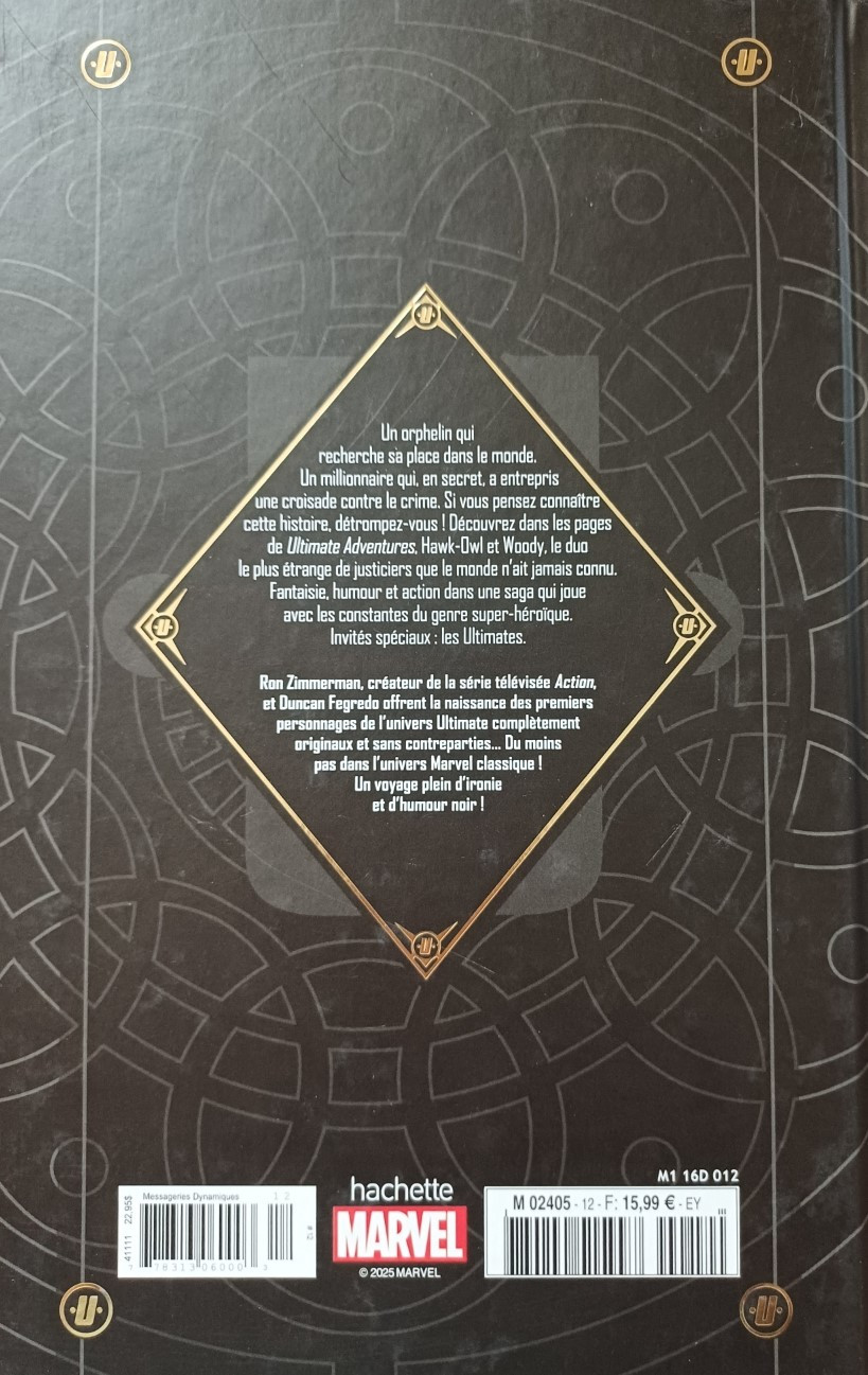 Verso de l'album Marvel Ultimate 12 Adventures - Le duo ultime