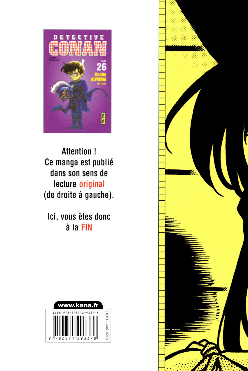 Verso de l'album Détective Conan 26