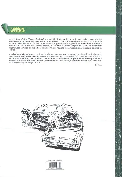 Verso de l'album Gaston L'intégrale (Version Originale) Tome 5 Gaston 1965-1966