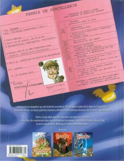 Verso de l'album Harry Cover Tome 3 Il faut sauver le sorcier Cover