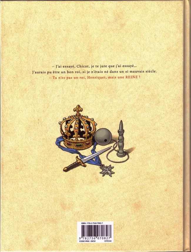 Verso de l'album Henriquet, l'homme reine Henriquet, l'homme-reine