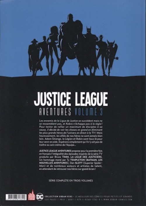 Verso de l'album Justice League Aventures Volume 3